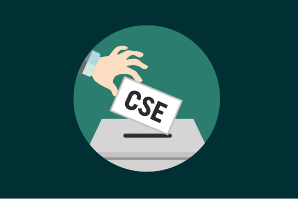 Illustration d'un bulletin « CSE » glissé dans une urne