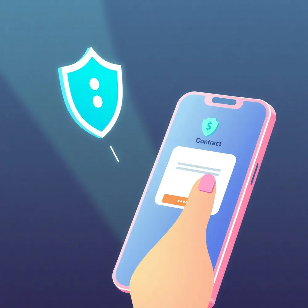 Illustration d'un téléphone protégé par un bouclier, symbole de prêts de matériel sécurisés